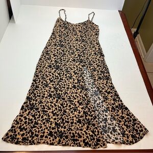 Reformation Crimini Spotted Leopard Midi Dress Blitz Size 2 Spaghetti Straps